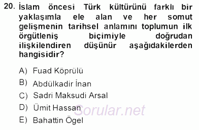 Türkiye´de Felsefenin Gelişimi 2 2014 - 2015 Dönem Sonu Sınavı 20.Soru