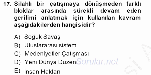 Siyaset Bilimi 2014 - 2015 Dönem Sonu Sınavı 17.Soru