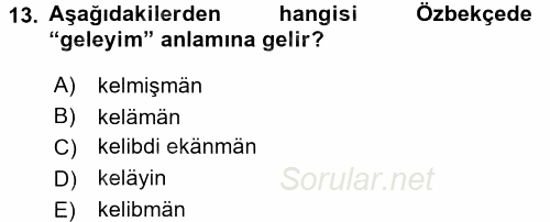 Çağdaş Türk Yazı Dilleri 1 2017 - 2018 3 Ders Sınavı 13.Soru