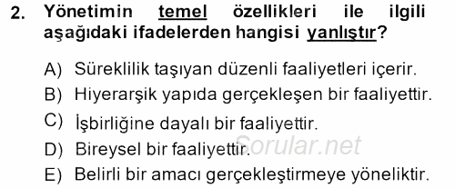 Kamu Özel Kesim Yapısı Ve İlişkileri 2014 - 2015 Tek Ders Sınavı 2.Soru