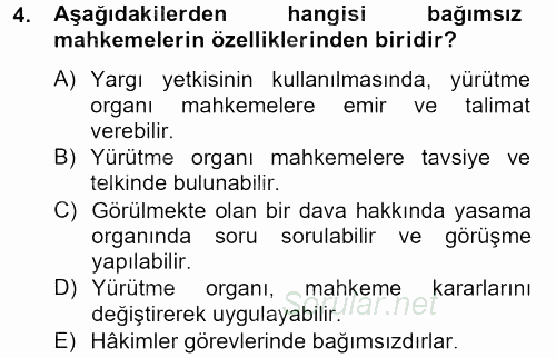 Kamu Özel Kesim Yapısı Ve İlişkileri 2014 - 2015 Tek Ders Sınavı 4.Soru