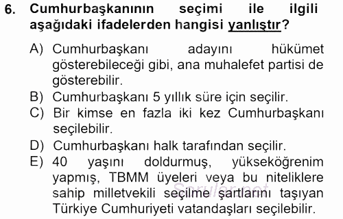 Kamu Özel Kesim Yapısı Ve İlişkileri 2014 - 2015 Tek Ders Sınavı 6.Soru