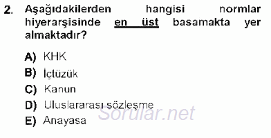 Anayasa 1 2012 - 2013 Dönem Sonu Sınavı 2.Soru