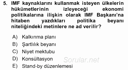 Uluslararası Örgütler 2017 - 2018 Dönem Sonu Sınavı 5.Soru Uluslararası Örgütler 2017 - 2018 Dönem Sonu Sınavı 5.Soru