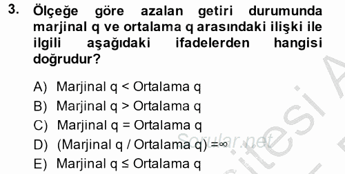 Makro İktisat 2014 - 2015 Dönem Sonu Sınavı 3.Soru