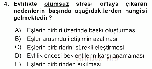Çatışma ve Stres Yönetimi 2 2015 - 2016 Dönem Sonu Sınavı 4.Soru