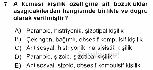 Çatışma ve Stres Yönetimi 2 2015 - 2016 Dönem Sonu Sınavı 7.Soru