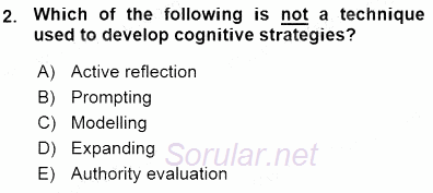 Çocuklara Yabancı Dil Öğretimi 1 2015 - 2016 Ara Sınavı 2.Soru