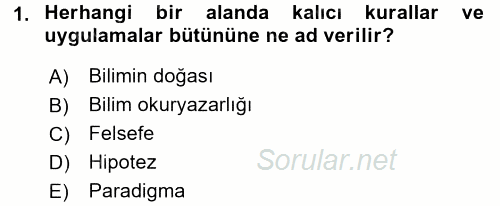 Çocuk, Bilim Ve Teknoloji 2016 - 2017 3 Ders Sınavı 1.Soru