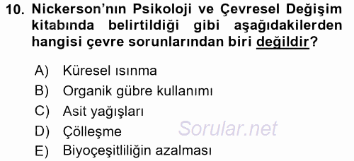 Çocuk, Bilim Ve Teknoloji 2016 - 2017 3 Ders Sınavı 10.Soru