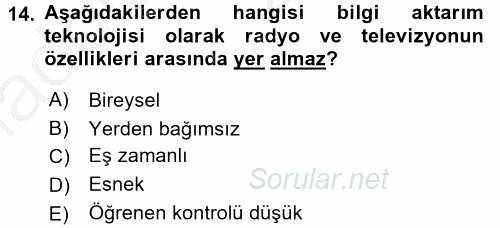 Çocuk, Bilim Ve Teknoloji 2016 - 2017 3 Ders Sınavı 14.Soru