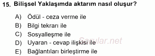 Çocuk, Bilim Ve Teknoloji 2016 - 2017 3 Ders Sınavı 15.Soru