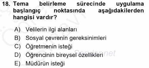 Çocuk, Bilim Ve Teknoloji 2016 - 2017 3 Ders Sınavı 18.Soru