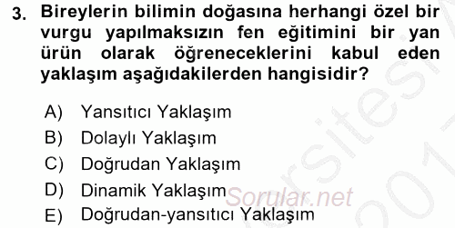 Çocuk, Bilim Ve Teknoloji 2016 - 2017 3 Ders Sınavı 3.Soru