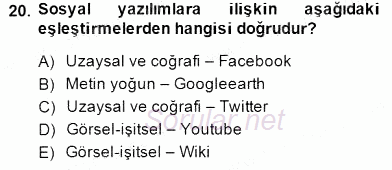 Bilgisayar 1 2014 - 2015 Dönem Sonu Sınavı 20.Soru