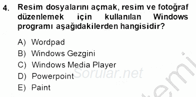 Bilgisayar 1 2014 - 2015 Dönem Sonu Sınavı 4.Soru