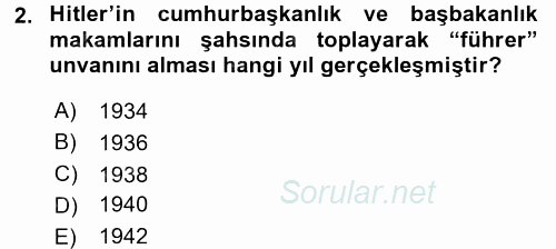 Siyasi Tarih 2 2015 - 2016 Ara Sınavı 2.Soru