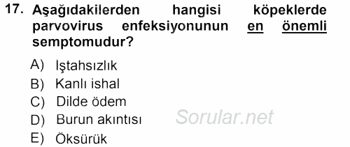 Viroloji 2012 - 2013 Dönem Sonu Sınavı 17.Soru