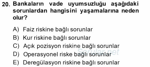Para Politikası 2013 - 2014 Dönem Sonu Sınavı 20.Soru
