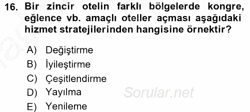 Hizmet Tasarımı 2015 - 2016 Ara Sınavı 16.Soru