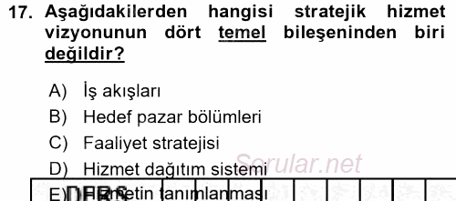 Hizmet Tasarımı 2015 - 2016 Ara Sınavı 17.Soru