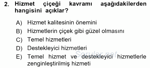 Hizmet Tasarımı 2015 - 2016 Ara Sınavı 2.Soru