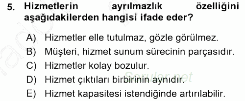 Hizmet Tasarımı 2015 - 2016 Ara Sınavı 5.Soru