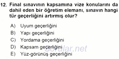 Bilimsel Araştırma Yöntemleri 2015 - 2016 Dönem Sonu Sınavı 12.Soru