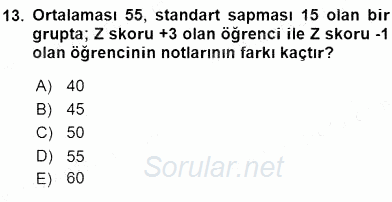 Bilimsel Araştırma Yöntemleri 2015 - 2016 Dönem Sonu Sınavı 13.Soru