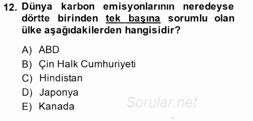 Uluslararası İlişkiler Kuramları 2 2014 - 2015 Ara Sınavı 12.Soru