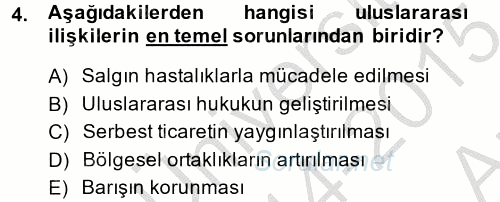 Uluslararası İlişkiler Kuramları 2 2014 - 2015 Ara Sınavı 4.Soru