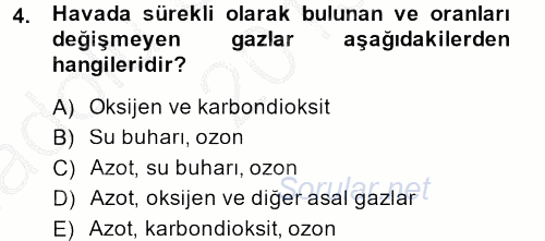 Peyzaj Çevre ve Tarım 2013 - 2014 Ara Sınavı 4.Soru