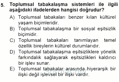 Eğitim Sosyolojisi 2014 - 2015 Dönem Sonu Sınavı 5.Soru