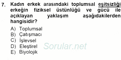 Eğitim Sosyolojisi 2014 - 2015 Dönem Sonu Sınavı 7.Soru