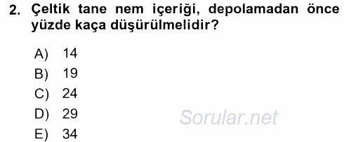 Tarla Bitkileri 1 2017 - 2018 3 Ders Sınavı 2.Soru