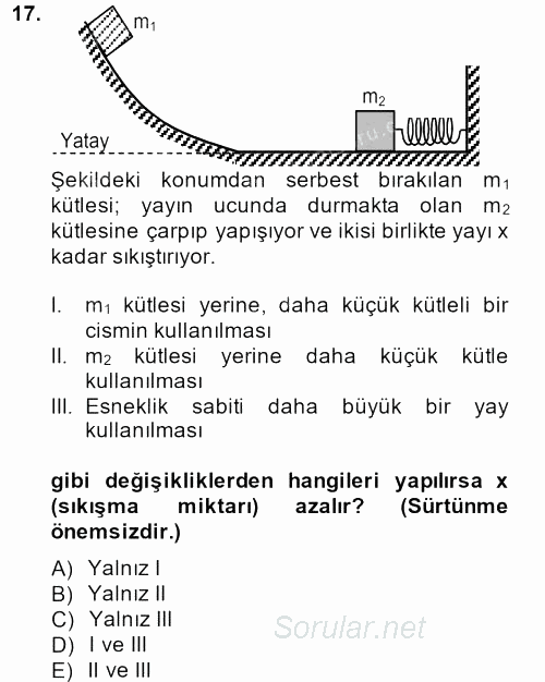 Teknolojinin Bilimsel İlkeleri 1 2014 - 2015 Dönem Sonu Sınavı 17.Soru