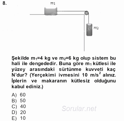 Teknolojinin Bilimsel İlkeleri 1 2014 - 2015 Dönem Sonu Sınavı 8.Soru