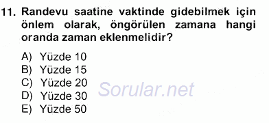 İş Ortamında Protokol Ve Davranış Kuralları 2013 - 2014 Ara Sınavı 11.Soru