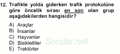 İş Ortamında Protokol Ve Davranış Kuralları 2013 - 2014 Ara Sınavı 12.Soru
