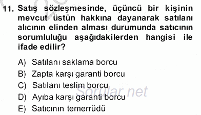 İşletme Hukuku 2013 - 2014 Ara Sınavı 11.Soru