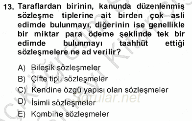 İşletme Hukuku 2013 - 2014 Ara Sınavı 13.Soru