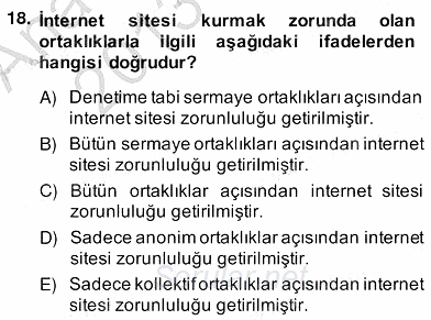 İşletme Hukuku 2013 - 2014 Ara Sınavı 18.Soru