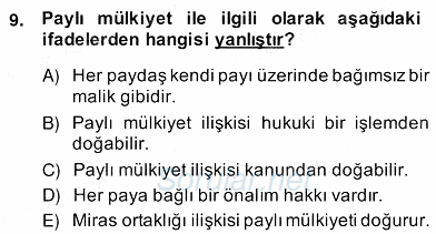İşletme Hukuku 2013 - 2014 Ara Sınavı 9.Soru