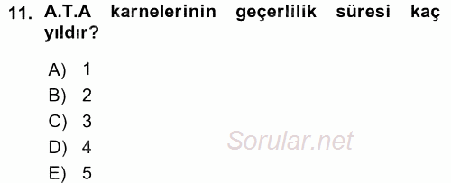 Dış Ticaret İşlemleri 2015 - 2016 Ara Sınavı 11.Soru