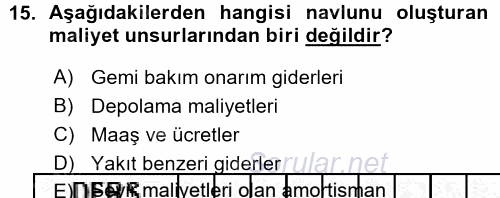 Dış Ticaret İşlemleri 2015 - 2016 Ara Sınavı 15.Soru