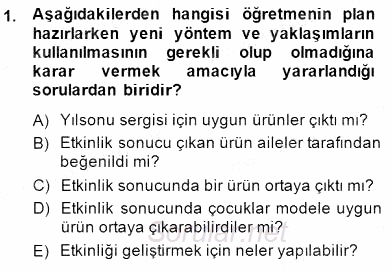 Çocukları Tanıma Teknikleri 2014 - 2015 Ara Sınavı 1.Soru