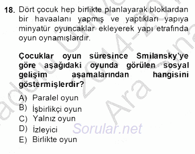 Çocukları Tanıma Teknikleri 2014 - 2015 Ara Sınavı 18.Soru