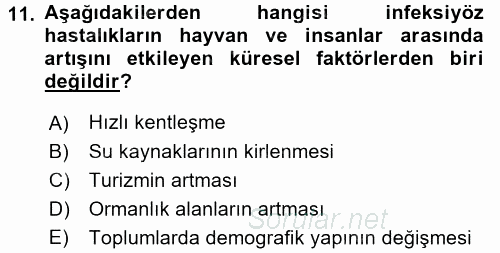 Gıda Güvenliğinin Temel Prensipleri 2017 - 2018 Dönem Sonu Sınavı 11.Soru