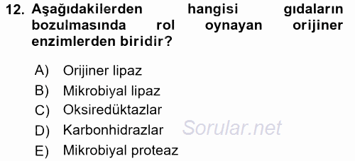 Gıda Güvenliğinin Temel Prensipleri 2017 - 2018 Dönem Sonu Sınavı 12.Soru
