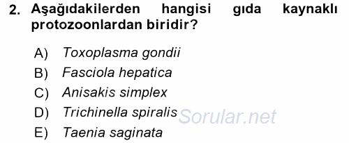 Gıda Güvenliğinin Temel Prensipleri 2017 - 2018 Dönem Sonu Sınavı 2.Soru